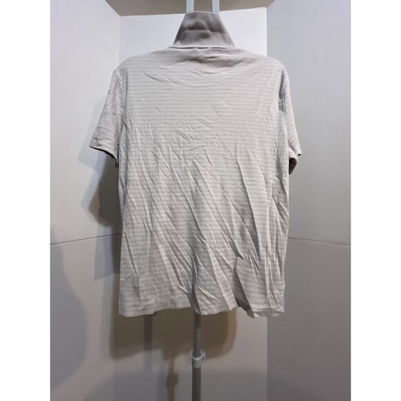 Calvin Klein Men’s Polo Shirt Large Gray Stripe Short Sleeve Button Collar - Picture 8 of 8